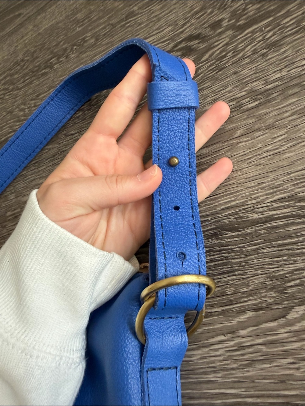 Portland Leather Goods Slouchy Shoulder Bag in Astro Blue / Small - Picture 5 of 7